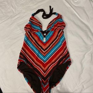 Boho Striped Mossimo Halter Swimsuit sz L